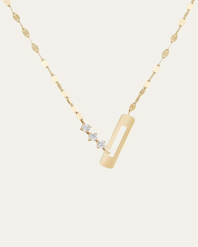 Open Ractangle Pendant Necklace
